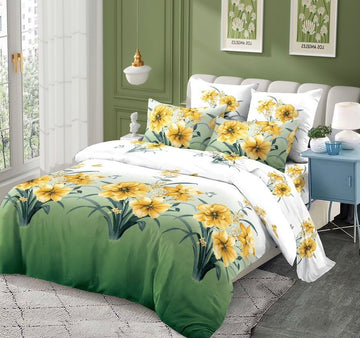 Lenjerie de Pat Finet Single | 4 Piese | 140x200 cm | Cearceaf cu Elastic | 0097