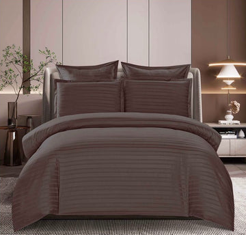 Lenjerie de Pat Damasc | 6 Piese, Cearceaf cu Elastic | 180x200x25 cm | 0216