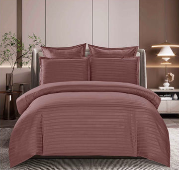 Lenjerie de Pat Damasc | 6 Piese, Cearceaf cu Elastic | 180x200x25 cm | 0215