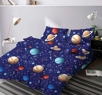 Lenjerie de Pat Finet Single | 4 Piese | 140x200 cm | Cearceaf cu Elastic | 0088