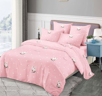 Lenjerie de Pat Finet Single | 4 Piese | 140x200 cm | Cearceaf cu Elastic | 0090