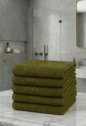 Set 5 Prosoape Baie Hoteliere Greek | 100% Bumbac Turcesc | 500 g/mp, 5x50x90 cm | 0013
