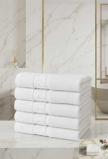 Set 5 Prosoape Baie Hoteliere Greek | 100% Bumbac Turcesc | 500 g/mp, 5x50x90 cm | 0008