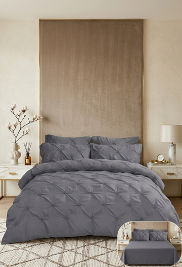 Lenjerie de Pat Premium | 6 Piese | cu Pliuri și Nasturi | 230x250 cm, Fără Elastic | 0060