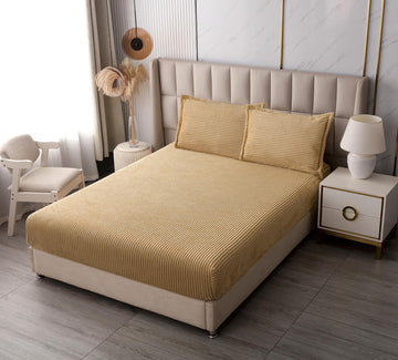 Husă de Pat cu Elastic 180x200x20 cm + 2 Fețe de Pernă 50x70 cm | Material Cocolino | 0076