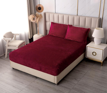 Husă de Pat cu Elastic 180x200x20 cm + 2 Fețe de Pernă 50x70 cm | Material Cocolino | 0081