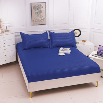 Husă de Pat cu Elastic din Damasc | Set 3 Piese cu Fețe de Pernă | 180x200+30 cm | 0147