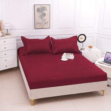Husă de Pat cu Elastic din Damasc | Set 3 Piese cu Fețe de Pernă | 180x200+30 cm | 0148
