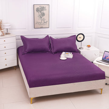 Husă de Pat cu Elastic din Damasc | Set 3 Piese cu Fețe de Pernă | 180x200+30 cm | 0149