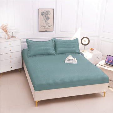 Husă de Pat cu Elastic din Damasc | Set 3 Piese cu Fețe de Pernă | 180x200+30 cm | 0151