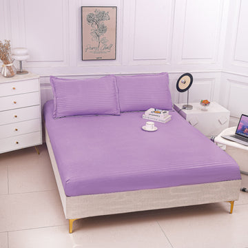 Husă de Pat cu Elastic din Damasc | Set 3 Piese cu Fețe de Pernă | 180x200+30 cm | 0156