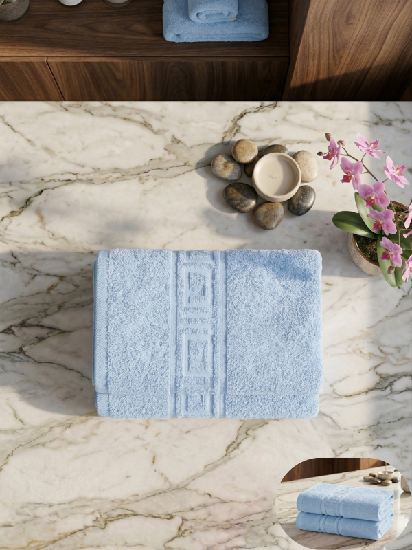 Set 2 Prosoape Baie Hoteliere Greek | 100% Bumbac Turcesc | 500 g/mp | 70x140 cm | 0029