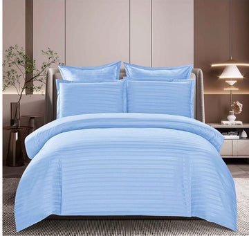 Lenjerie de Pat Damasc | 6 Piese, Cearceaf cu Elastic | 180x200x25 cm | 0211
