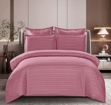 Lenjerie de Pat Damasc | 6 Piese, Cearceaf cu Elastic | 180x200x25 cm | 0221