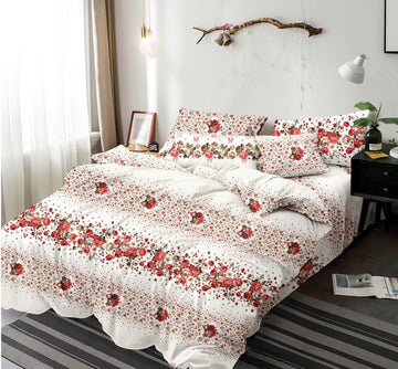 Lenjerie de Pat Finet Single | 4 Piese | 140x200 cm | Cearceaf cu Elastic | 0105