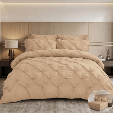 Lenjerie de Pat Premium | 6 Piese | cu Pliuri și Nasturi | 230x250 cm, Fără Elastic | 0057