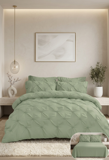 Lenjerie de Pat Premium | 6 Piese | cu Pliuri și Nasturi | 230x250 cm, Fără Elastic | 0067