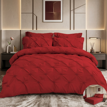 Lenjerie de Pat Premium | 6 Piese | cu Pliuri și Nasturi | 230x250 cm, Fără Elastic | 0062