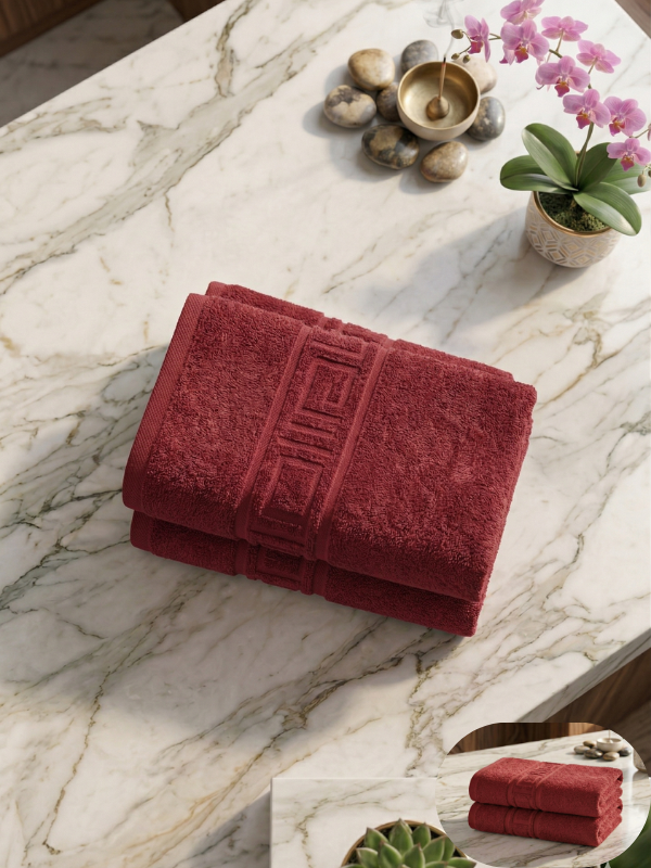 Set 2 Prosoape Baie Hoteliere Greek | 100% Bumbac Turcesc | 500 g/mp | 70x140 cm | 0041