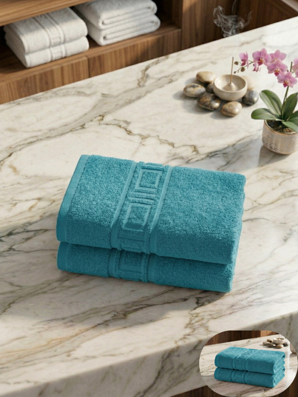 Set 2 Prosoape Baie Hoteliere Greek | 100% Bumbac Turcesc | 500 g/mp | 70x140 cm | 0040