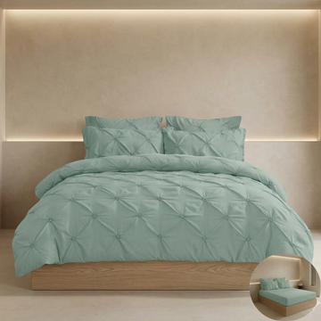 Lenjerie de Pat Premium | 6 Piese | cu Pliuri și Nasturi | 230x250 cm, Fără Elastic | 0065