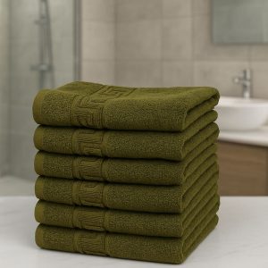 Set 5 Prosoape Greek - Bumbac 100%, 500 g/mp, 5x 50x90 - Kaki