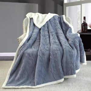 Pătură Cocolino 200x230 cm cu blăniță – Pufoasă, Călduroasă, pentru Pat Dublu - Gri