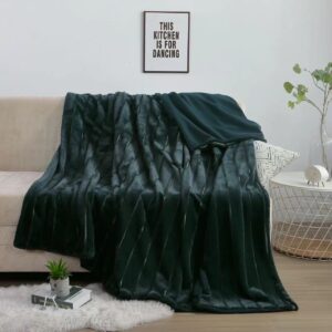 Pătură Cocolino Pufoasă cu Blăniță - 200x230 cm, Microfibră Plusată Premium - Kaki