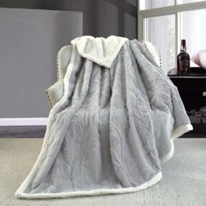 Pătură Cocolino 200x230 cm cu blăniță – Pufoasă, Călduroasă, pentru Pat Dublu - Gri Deschis