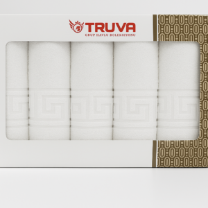 Set 4 Prosoape Greek – 100% Bumbac, 500 g/mp, 2x70x140 cm + 2x50x90 cm - Alb