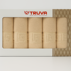 Set 4 Prosoape Greek – 100% Bumbac, 500 g/mp, 2x70x140 cm + 2x50x90 cm - Bej