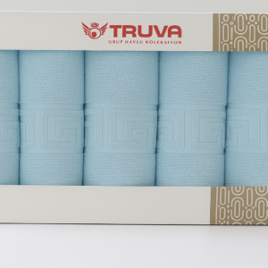 Set 4 Prosoape Greek – 100% Bumbac, 500 g/mp, 2x70x140 cm + 2x50x90 cm - Albastru