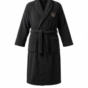 Halat Unisex, Cocolino – Negru – Confort, Protecție și Igienă - L