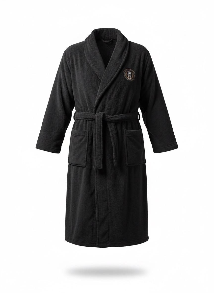 Halat Unisex, Cocolino – Negru – Confort, Protecție și Igienă