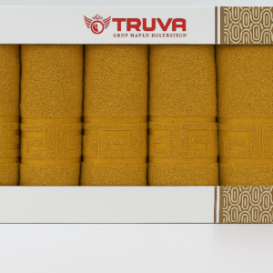 Set 4 Prosoape Greek – 100% Bumbac, 500 g/mp, 2x70x140 cm + 2x50x90 cm - Galben Muștar