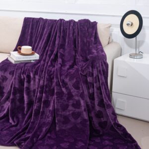 Pătură Pufoasă 200x220 cm – Călduroasă și Confortabilă pentru Pat Dublu - Violet