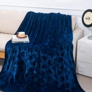 Pătură Pufoasă 200x220 cm – Călduroasă și Confortabilă pentru Pat Dublu - Bleumarin