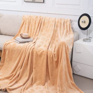 Pătură Pufoasă 200x220 cm – Călduroasă și Confortabilă pentru Pat Dublu - Portocaliu