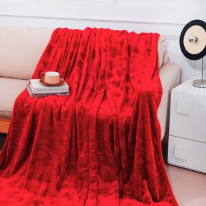 Pătură Pufoasă 200x220 cm – Călduroasă și Confortabilă pentru Pat Dublu - Roșu