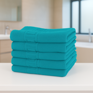 Set 5 Prosoape Greek - Bumbac 100%, 500 g/mp, 5x 50x90 - Turcoaz