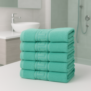 Set 5 Prosoape Greek - Bumbac 100%, 500 g/mp, 5x 50x90 - Verde Mentă