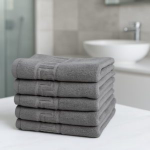 Set 5 Prosoape Greek - Bumbac 100%, 500 g/mp, 5x 50x90 - Gri