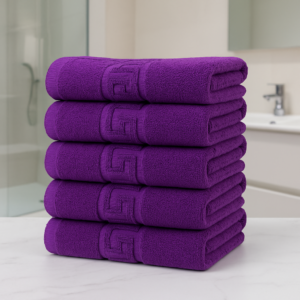 Set 5 Prosoape Greek - Bumbac 100%, 500 g/mp, 5x 50x90 - Mov