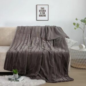 Pătură Cocolino Pufoasă cu Blăniță - 200x230 cm, Microfibră Plusată Premium - Antracit