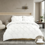 Set Cuvertură Pat 6 Piese cu Volane și Nasturi