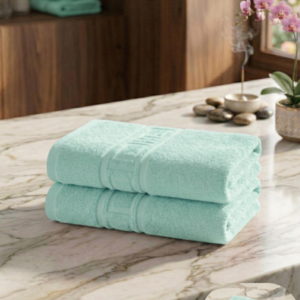 Set 2 Prosoape Baie, 70x140 cm, 100% Bumbac Turcesc, 500 g/mp, Model Grecesc - Verde Mentă