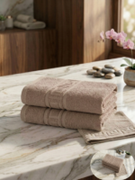 Set 2 Prosoape Baie, 70x140 cm, 100% Bumbac Turcesc, 500 g/mp, Model Grecesc