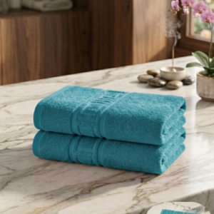 Set 2 Prosoape Baie, 70x140 cm, 100% Bumbac Turcesc, 500 g/mp, Model Grecesc - Turcoaz